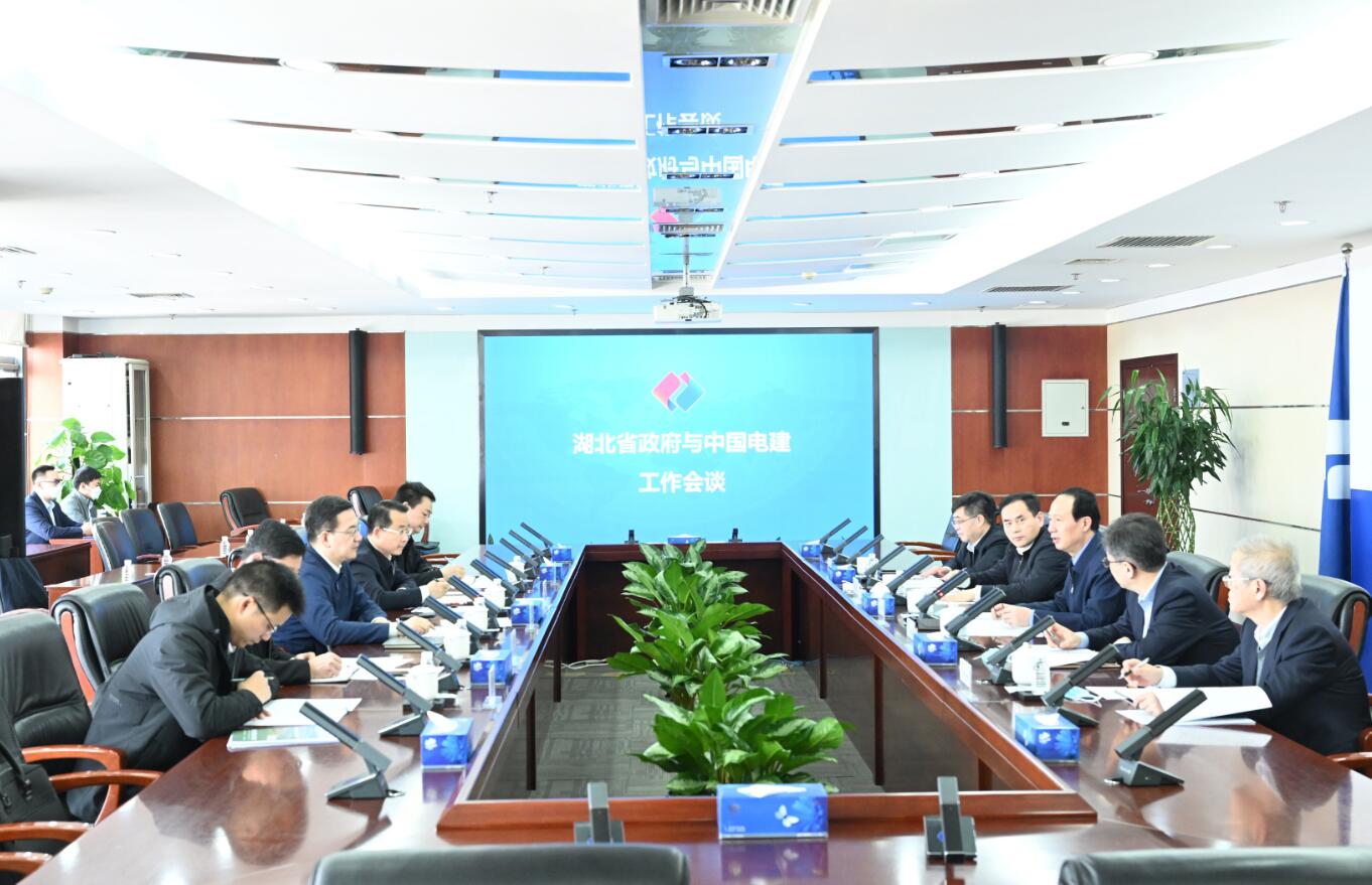 中國電建黨委書記、董事長丁焰章與湖北省副省長盛閱春會談