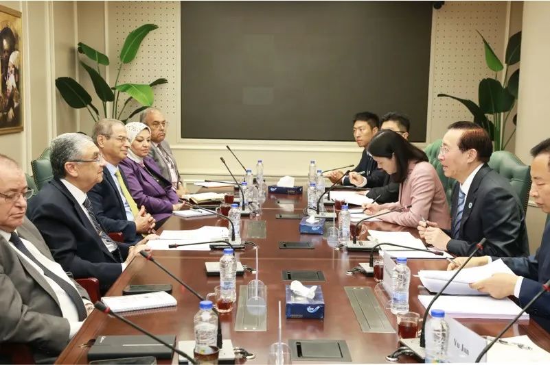 國家電網(wǎng)董事長辛保安與埃及電力部部長沙赫爾、中國駐埃及大使廖力強會談