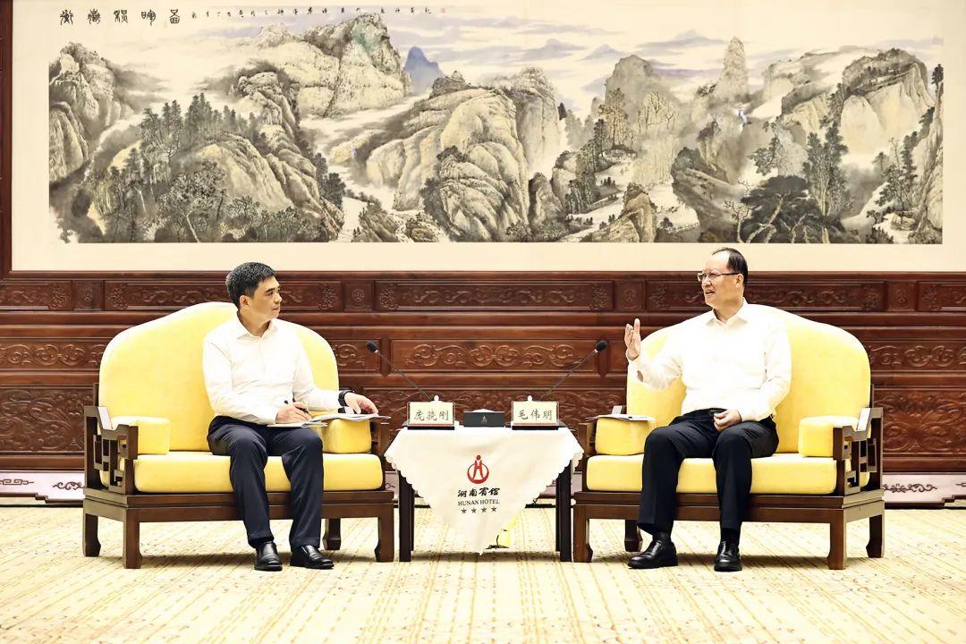 湖南省省長毛偉明與國網總經理龐驍剛會談  攜手推進新型電力系統(tǒng)建設